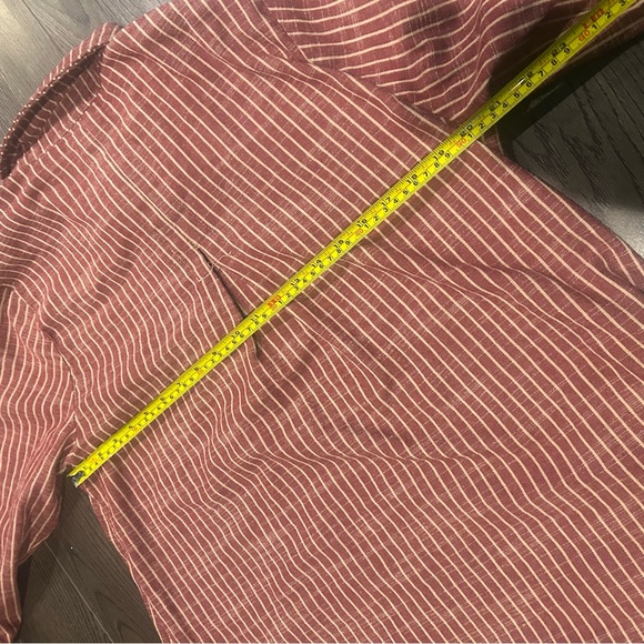 Striped Button-Up Dress with Collar - Picture 8 of 9